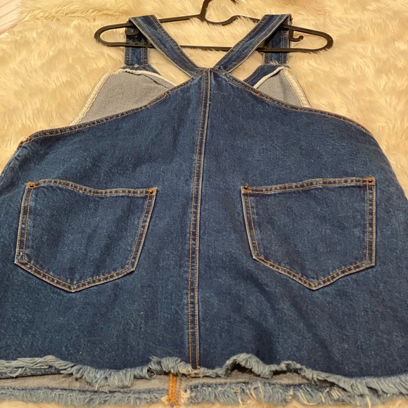 Forever 21 fringed denim overall dress - Picture 6 of 7